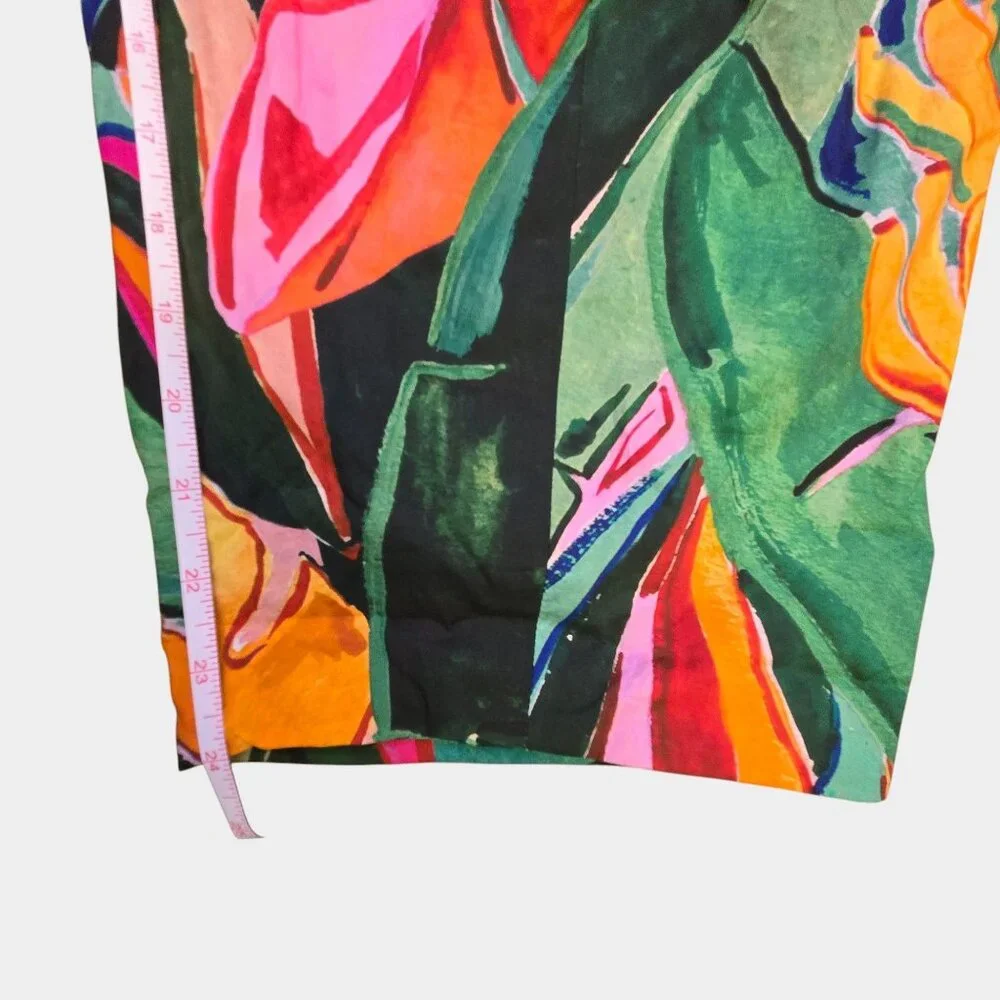 Farm Rio Banana Foliage Cargo Pants S Bold Colorful Tropical Resortwear NWT - Picture 10 of 12